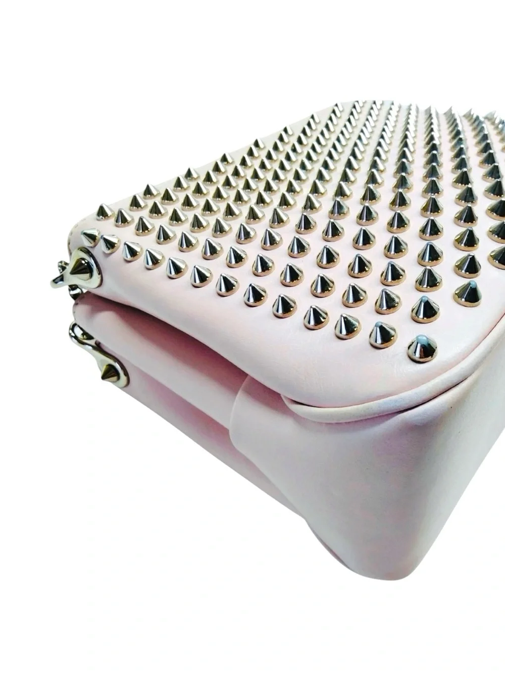 Christian Louboutin Studded Small Triloubi Chain Shoulder Bag iBallerina Pink